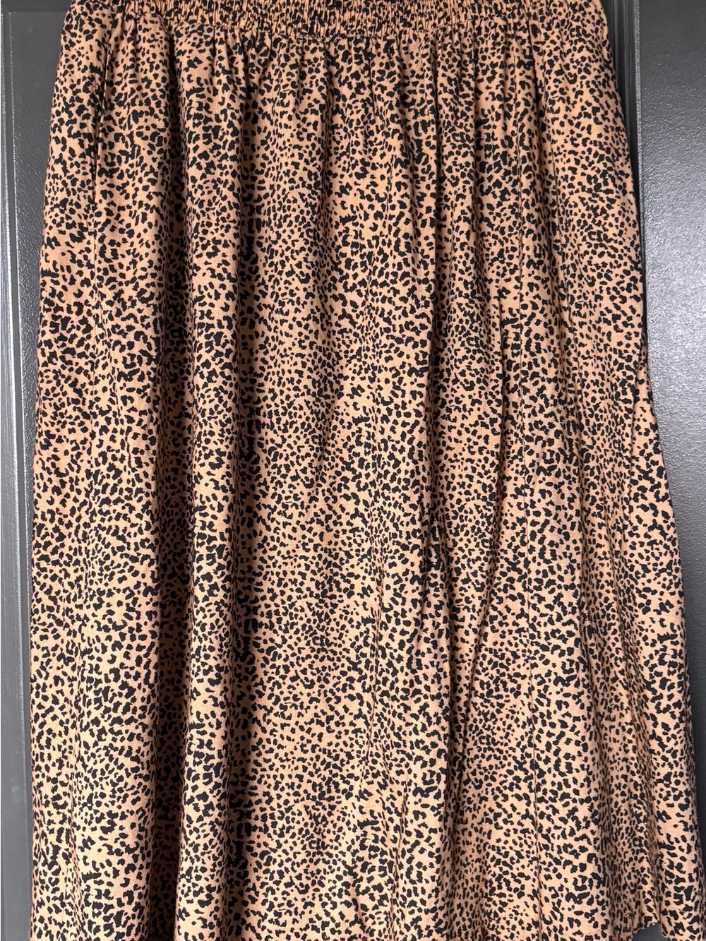 croft & barrow Tan and Black Leopard Print A-Line Skirt
